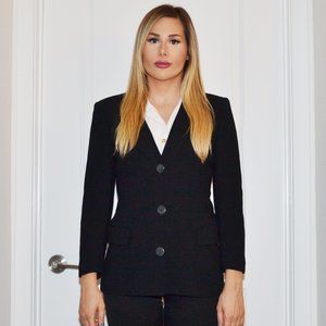 Dior Black Buttoned Blazer US 6/EU 36
